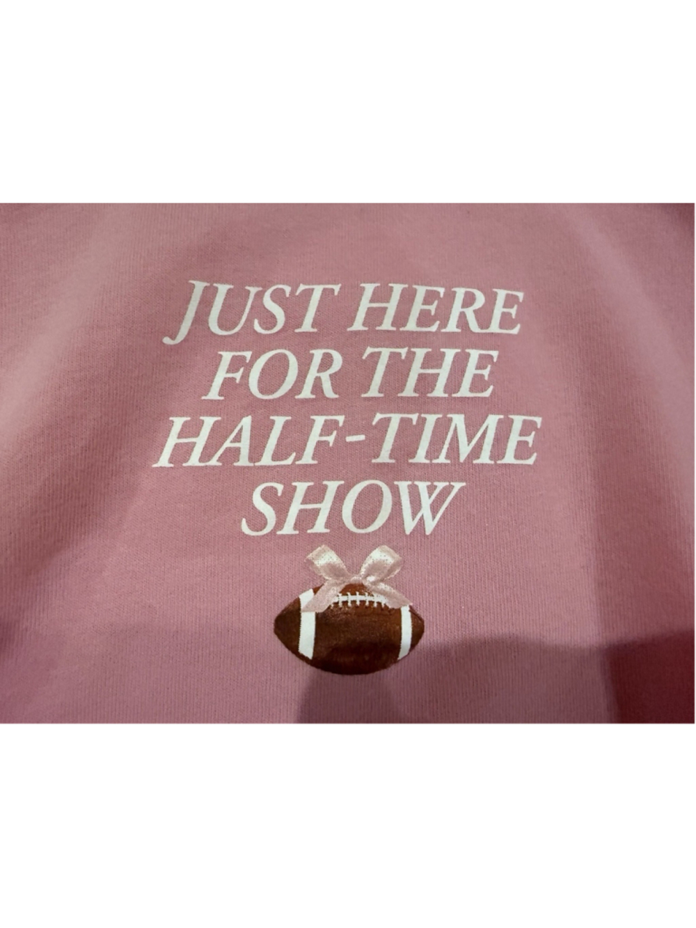 NWOT Abercrombie & Fitch “Just Here For The Halftime Show” Pink Longsleeve 7/8